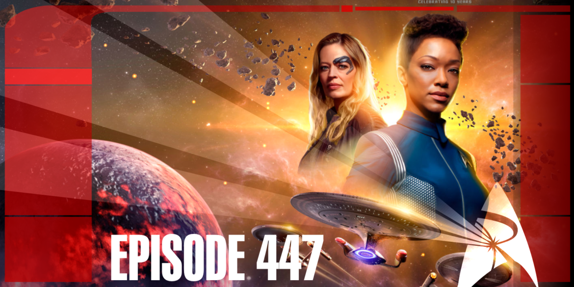 Episode 447 Art featuring an image of Michael Burham and Seven-of-Nine