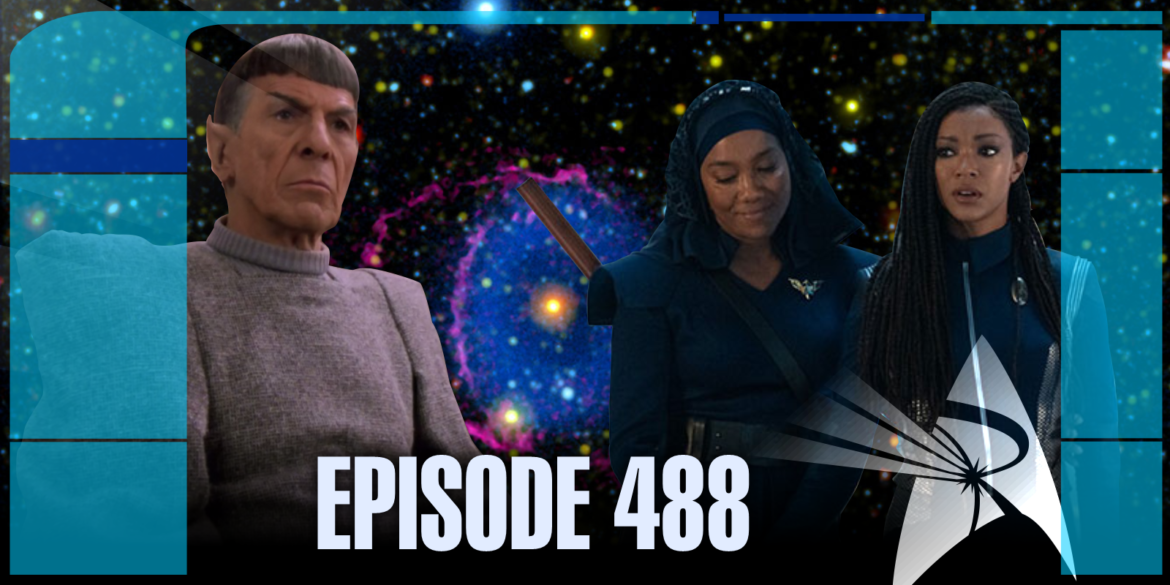 Gabrielle & Michael Burnham, Spock, Blue Ring Nebula - Episode Image for Priority One 488
